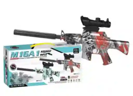 Pistola Assault Rifle M16a1 Color Gris Rojo