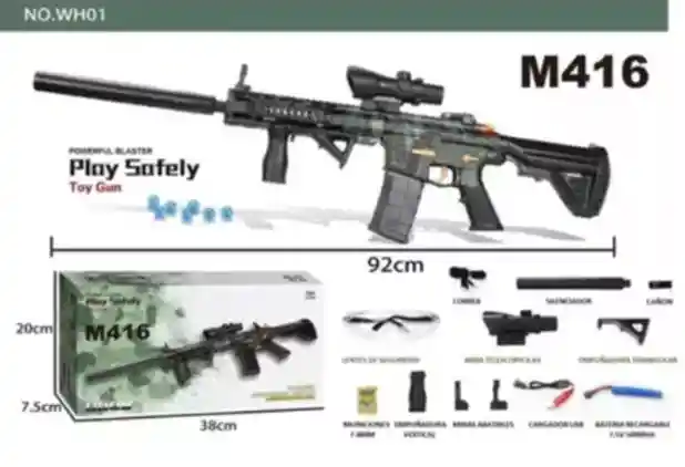 Pistola De Hidrogel Automatica M416 Camuflada