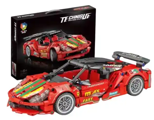 Set Armable Construcción Carro Deportivo Rojo 471 Piezas