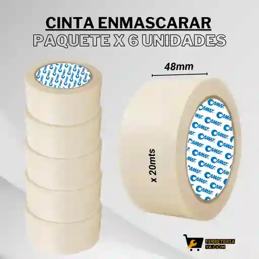 Cinta Enmascarar 48mm X 20 Mts Paquete X 6 Unidades Camat