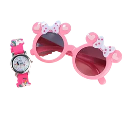 Gafas Lentes Sol Minnie Para Niña Bebe + Reloj Unicornio