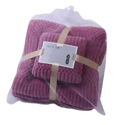 Set Kit Toalla De Baño + De Mano 2 En 1 Super Absorbente Morado