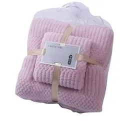 Set Kit Toalla De Baño + De Mano 2 En 1 Super Absorbente Rosa