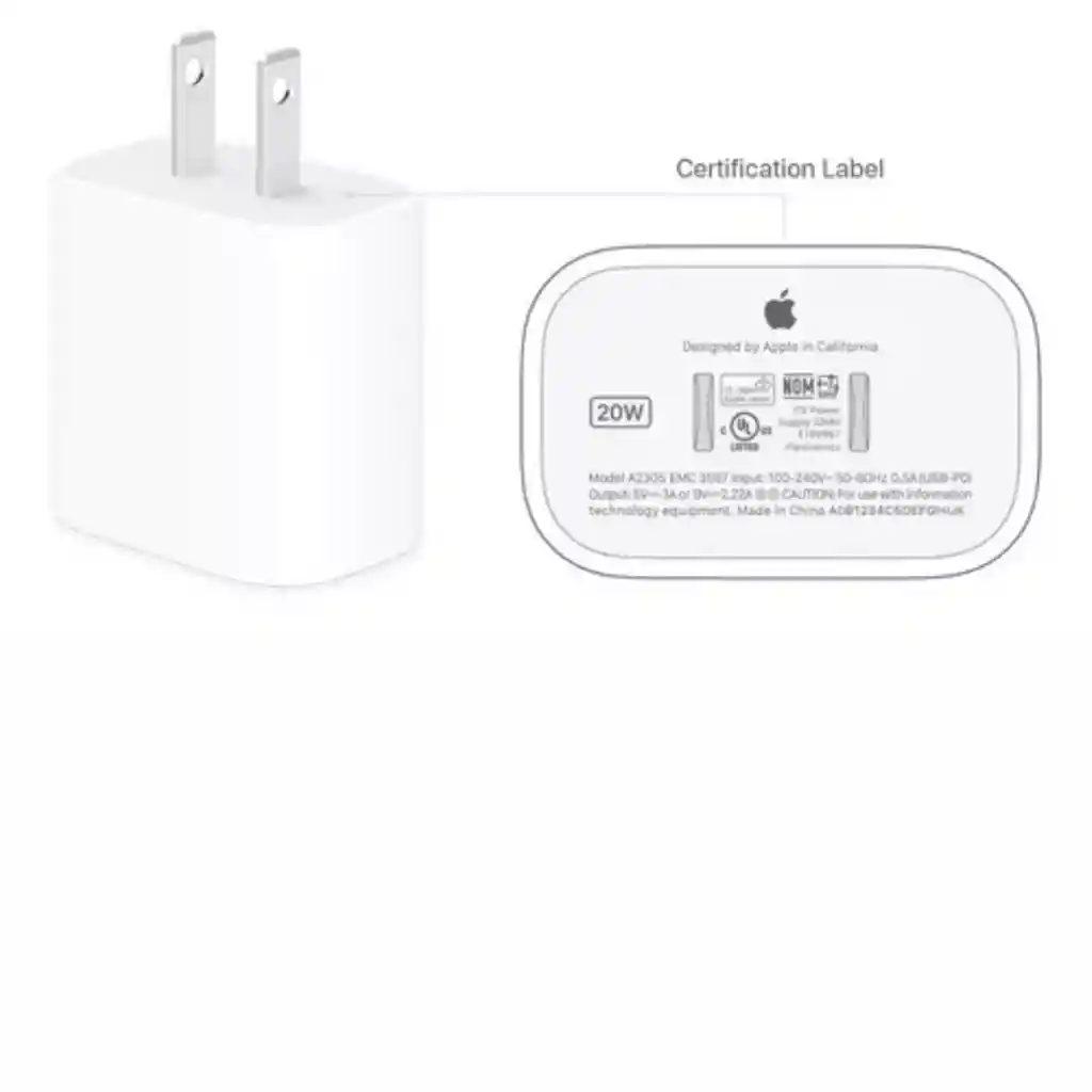 Cargador Original Apple 20w Usb-c Carga Rapida Iphone