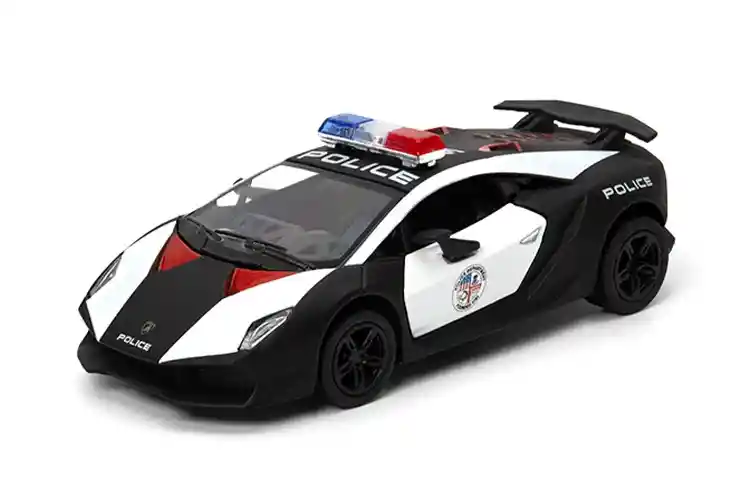 Carro Coleccionable Policía Lamborghini Sesto Elemento Negro Modelo Coche Juguete Fiesta Regalos, Colección