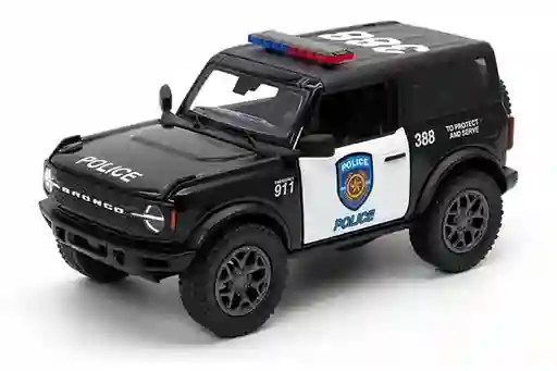 Carro Coleccionable Policía 2022 Ford Bronco Negro Modelo Coche Juguete Fiesta Regalos, Colección