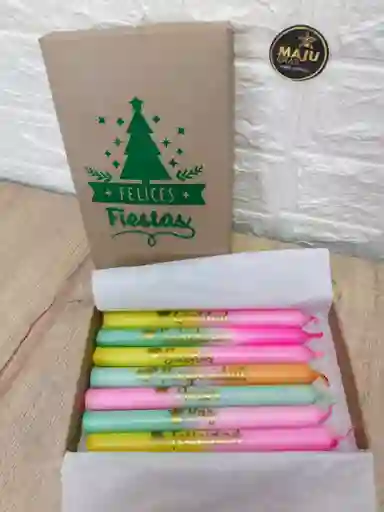 Navidad Velitas De Color Degrade