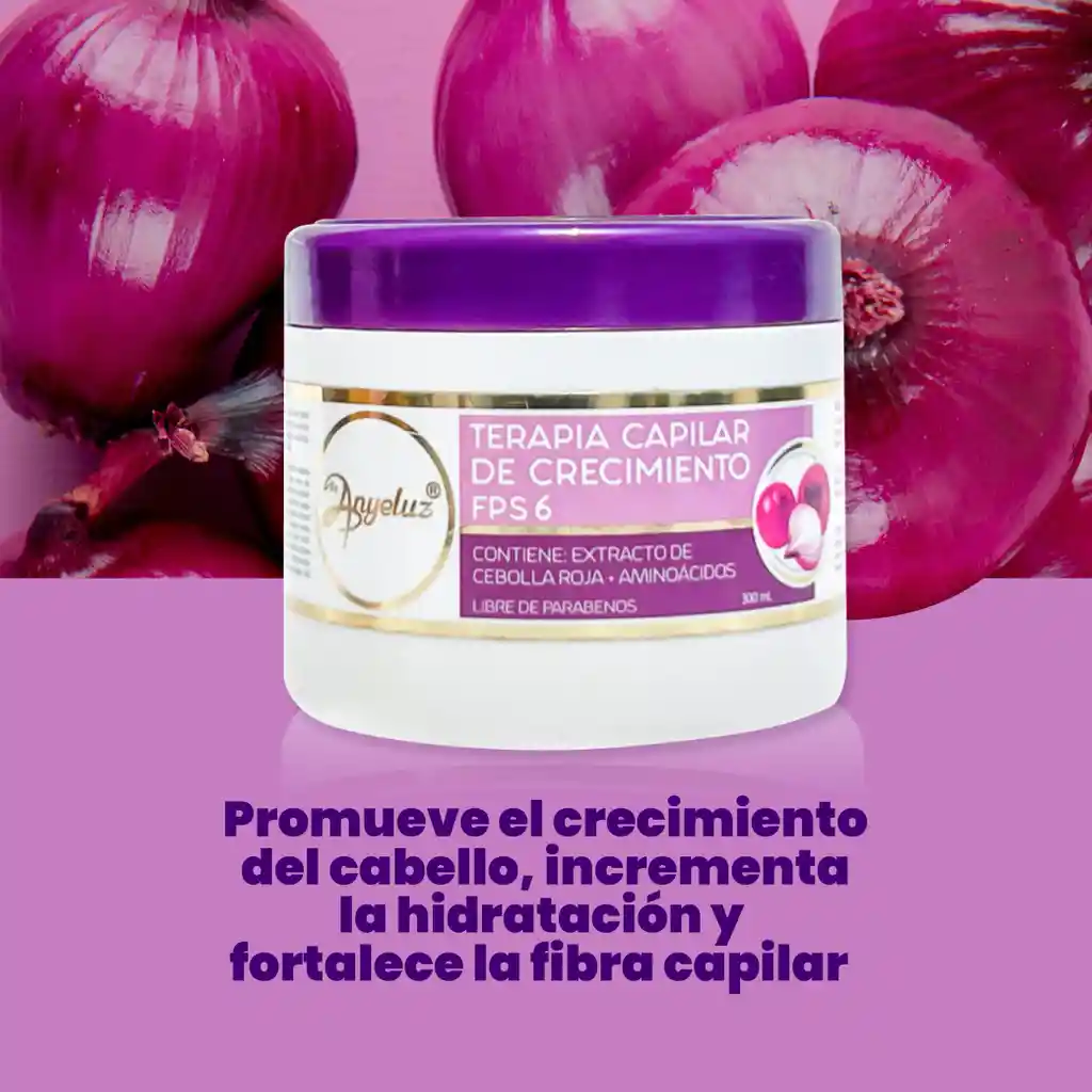 Tratamiento Terapia Capilar De Crecimiento Cebolla Roja Fps 6 Anyeluz X300 Ml