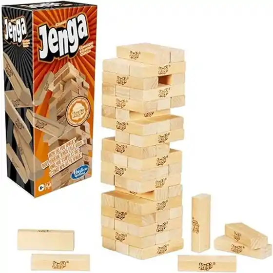 Jenga Juego De Mesa Hasbro Original 54 Bloques Madera