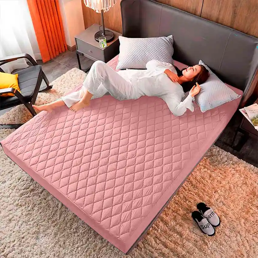 Protector De Colchón 100% Antifluido Cama 140x190 Doble Color Palo De Rosa