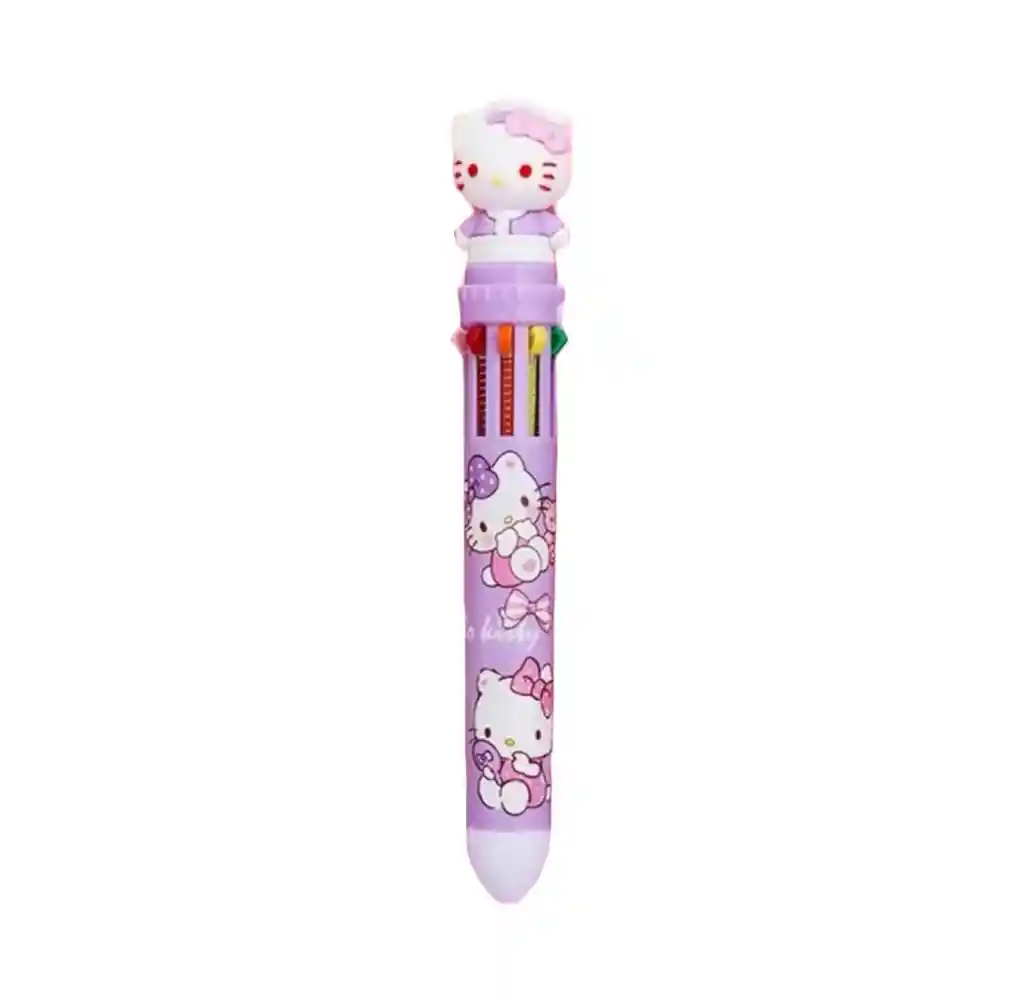 Esfero Hello Kitty X10 Minas (morado)