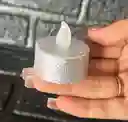 Velas / Veladora Mini Led Plateada Escarchada Pilas