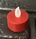 Velas / Veladora Mini Led Roja Escarchada Pilas
