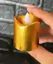 Velas / Veladora Mini Led Dorada Brillante Pilas