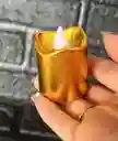 Velas / Veladora Mini Led Dorada Brillante Pilas