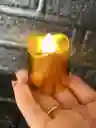 Velas / Veladora Mini Led Dorada Brillante Pilas