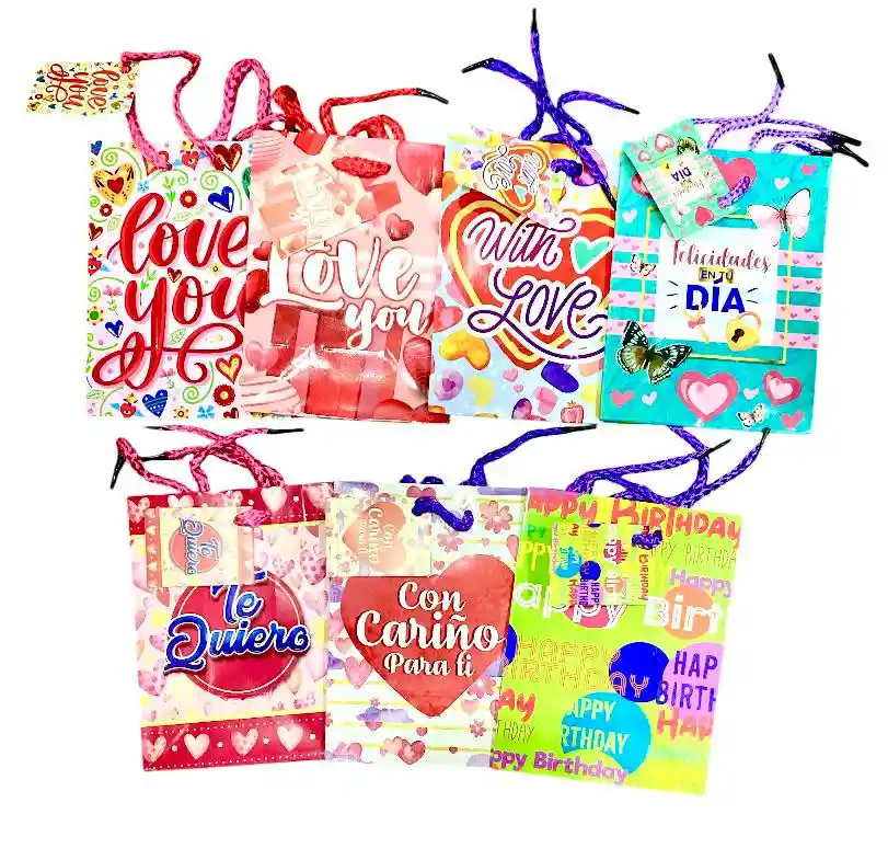 Bolsa De Regalo Para Niña Pequeña 16x12 Cm Diseños Surtidos Primavera