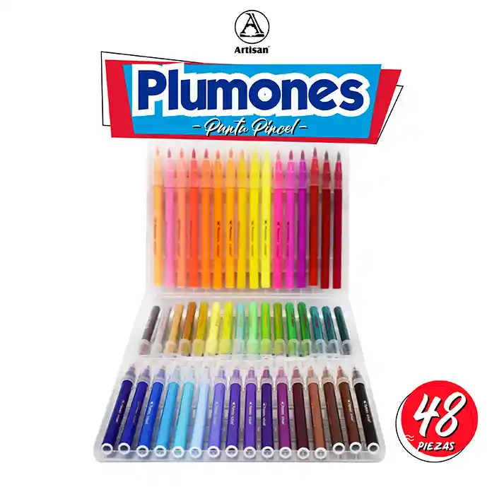 Plumones Artisan X 48 Delgado Punta Pincel