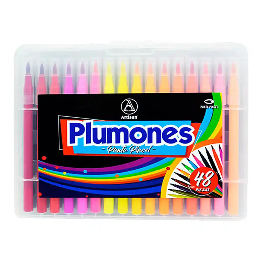 Plumones Artisan X 48 Delgado Punta Pincel