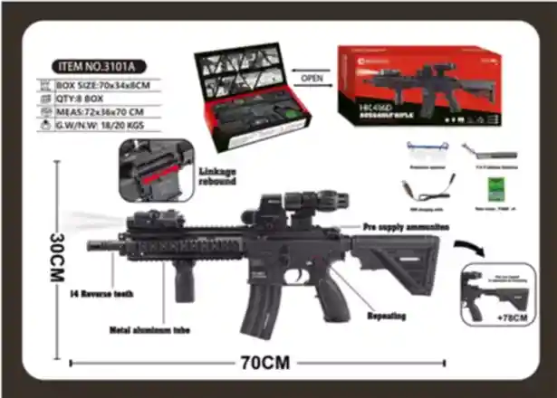 Pistola Rifle Hk416d Diversión Sin Limite