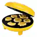 Mini Maquina Para Pancakes De Figuras Infantiles Waflera Color Amarillo