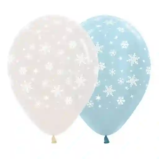Globo Infinity Copos De Nieve Cristal Y Satin Surtidos R12 X 12 Globos Sempertex