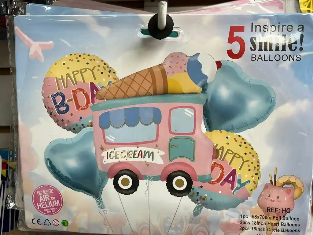 Bouquet De Globos De Ice Cream *5 Piezas