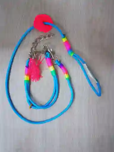 Correa + Collar (ajustable) Para Perros Artesanal Pequeño