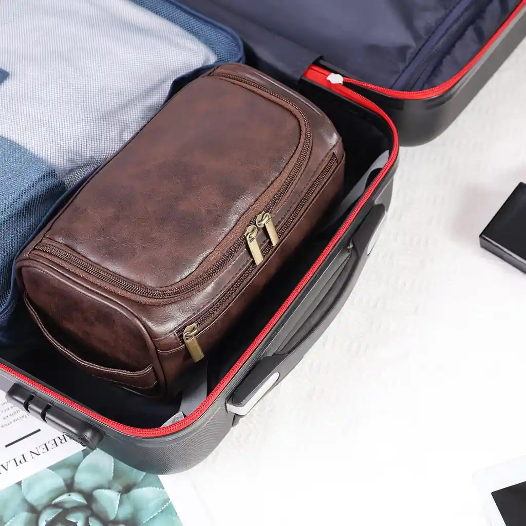Cosmetiquera Neceser Organizador Viaje Cuero Hombre Mujer