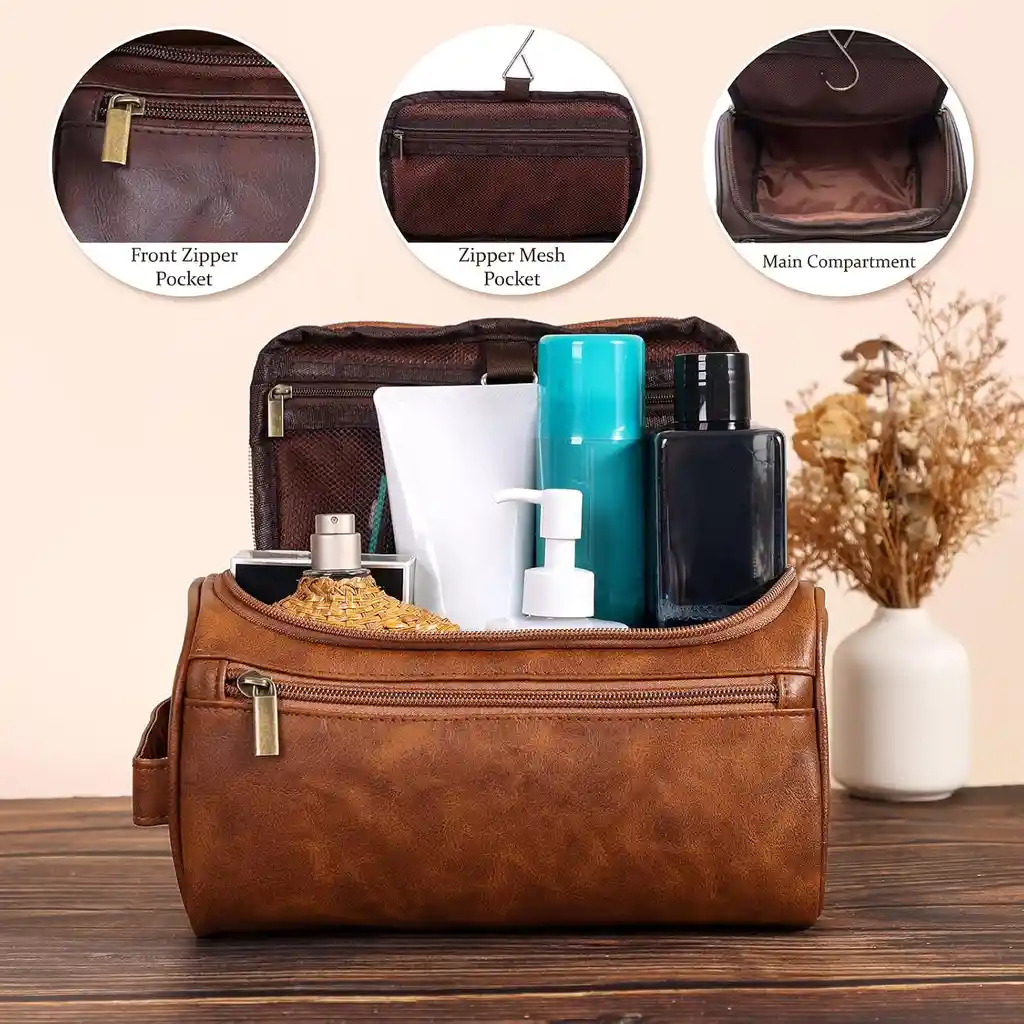 Cosmetiquera Neceser Organizador Viaje Cuero Hombre Mujer