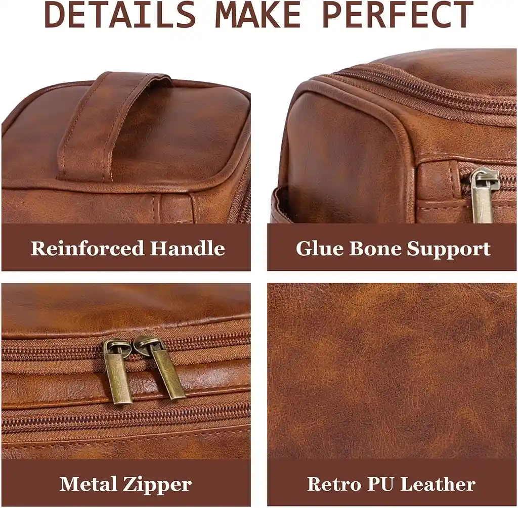 Neceser Organizador Viaje Cuero Cosmetiquera Impermeable