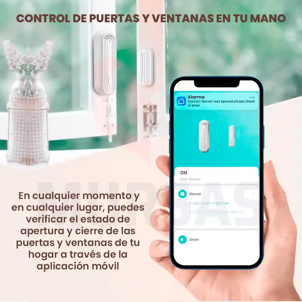 Sensor Inteligente Wifi Con Alarma Seguridad Para Puertas