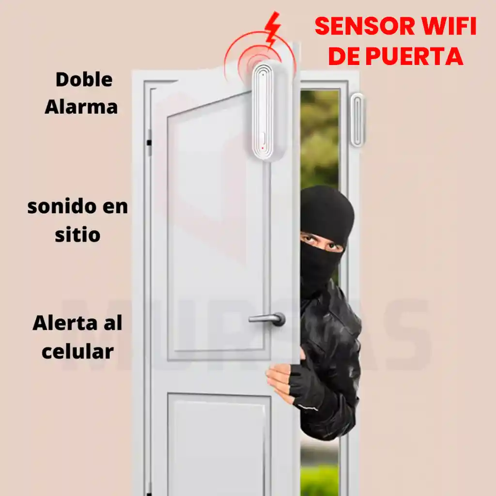 Sensor Inteligente Wifi Con Alarma Seguridad Para Puertas