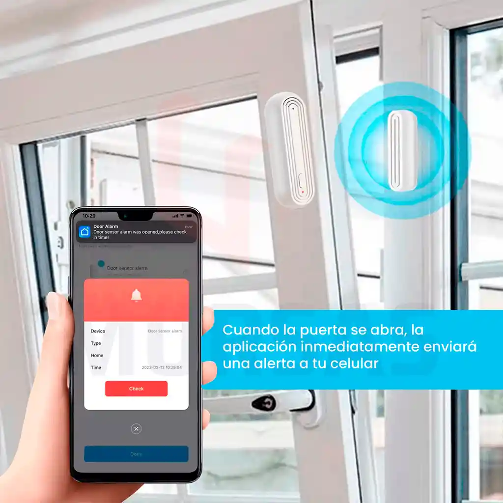 Sensor Inteligente Wifi Con Alarma Seguridad Para Puertas