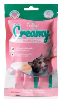 Snack Húmedo Gatos Hairball Creamy 60 G Fellini X 4 Unidades