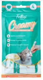 Snack Húmedo Gatos Fellini Creamy Cangrejo Y Atun 60gr X 4 Unidades