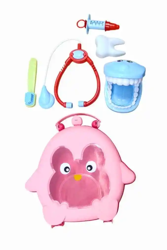 Kit Set De Doctor Odontólogo Maleta Pingüino Búho Juguete