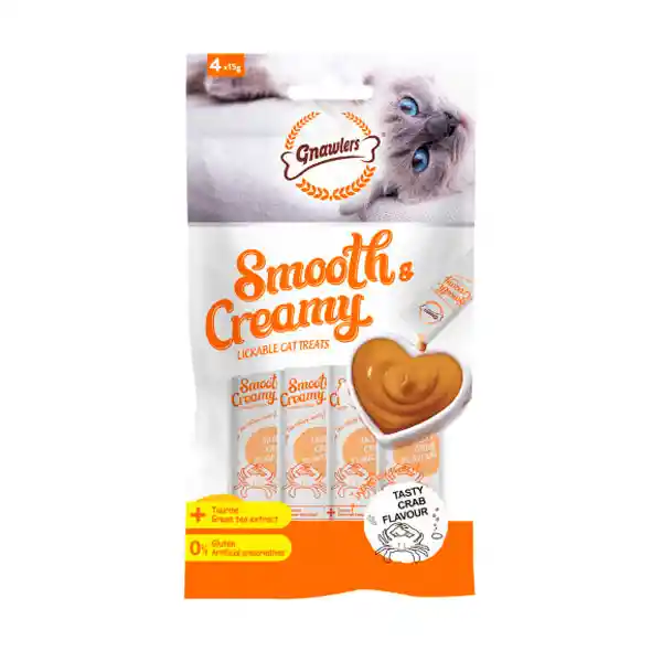 Snack Para Gato Smooth Y Creamy Sabor Cangrejo X 4und