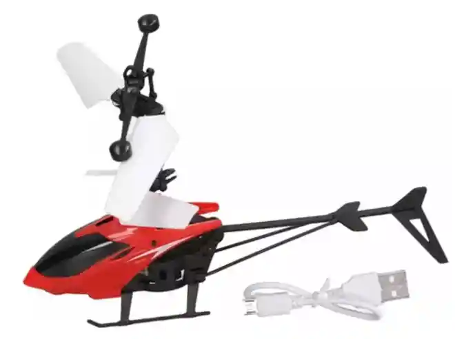 Mini Helicóptero De Inducción Rojo Rojo Rc, Velocidad De Rot