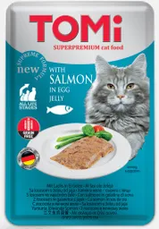 Alimento Húmedo Para Gato Superpremium Tomi 100 Gr Salmón En Gelatina De Huevo