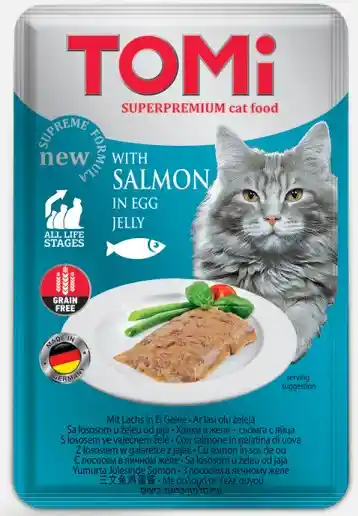 Alimento Húmedo Para Gato Superpremium Tomi 100 Gr Salmón En Gelatina De Huevo