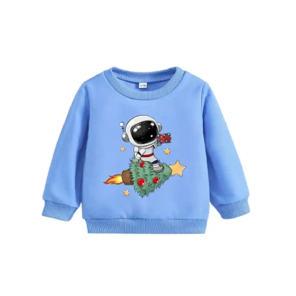 Sueter Infantil Azul Claro Con Astronauta