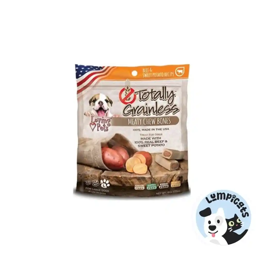 Totally Grainless Dog Snack Hueso Carne Y Papa Dulce Medium 6oz