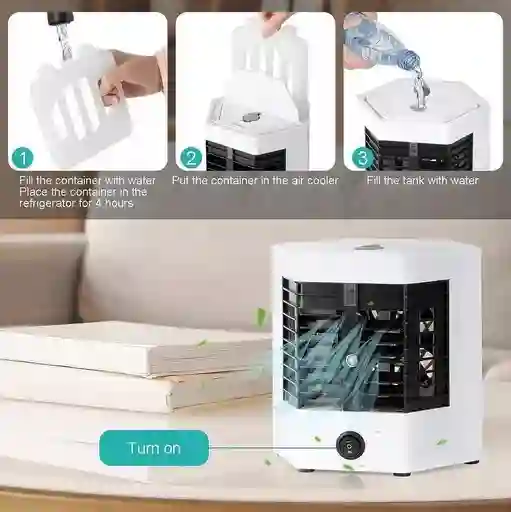 Mini Enfriador Portátil 2en1 Aire Acondicionado Recargable