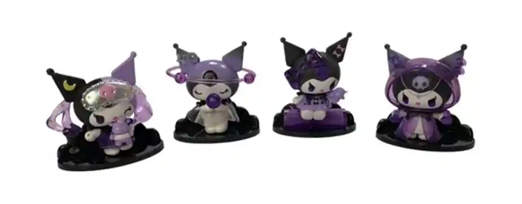 Kuromi Kawai Anime Figuras Set Coleccionable X4