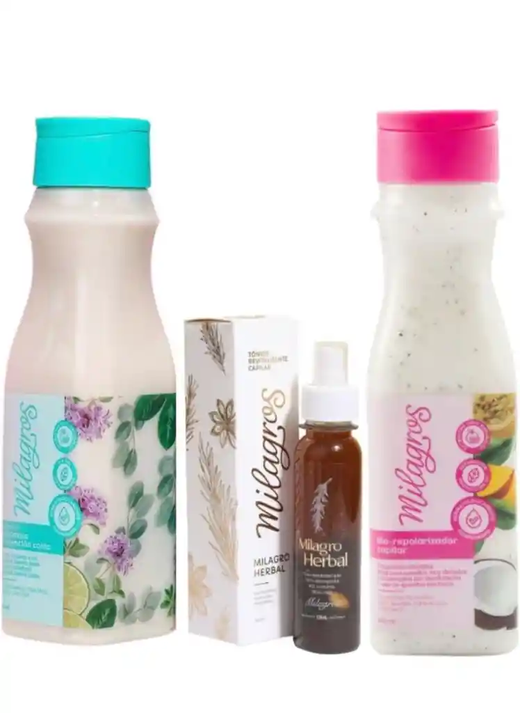 Shampoo Anticaspa Tonico Herbal Y Biorepolarizador Milagros