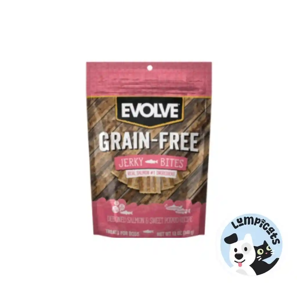 Evolve Dog Snack Grain Free Jerky Salmon 12 Oz -340 Gr