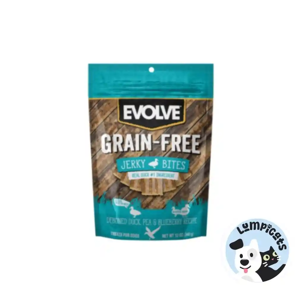 Evolve Dog Snack Grain Free Jerky Duck - Pato 12 Oz -340 Gr