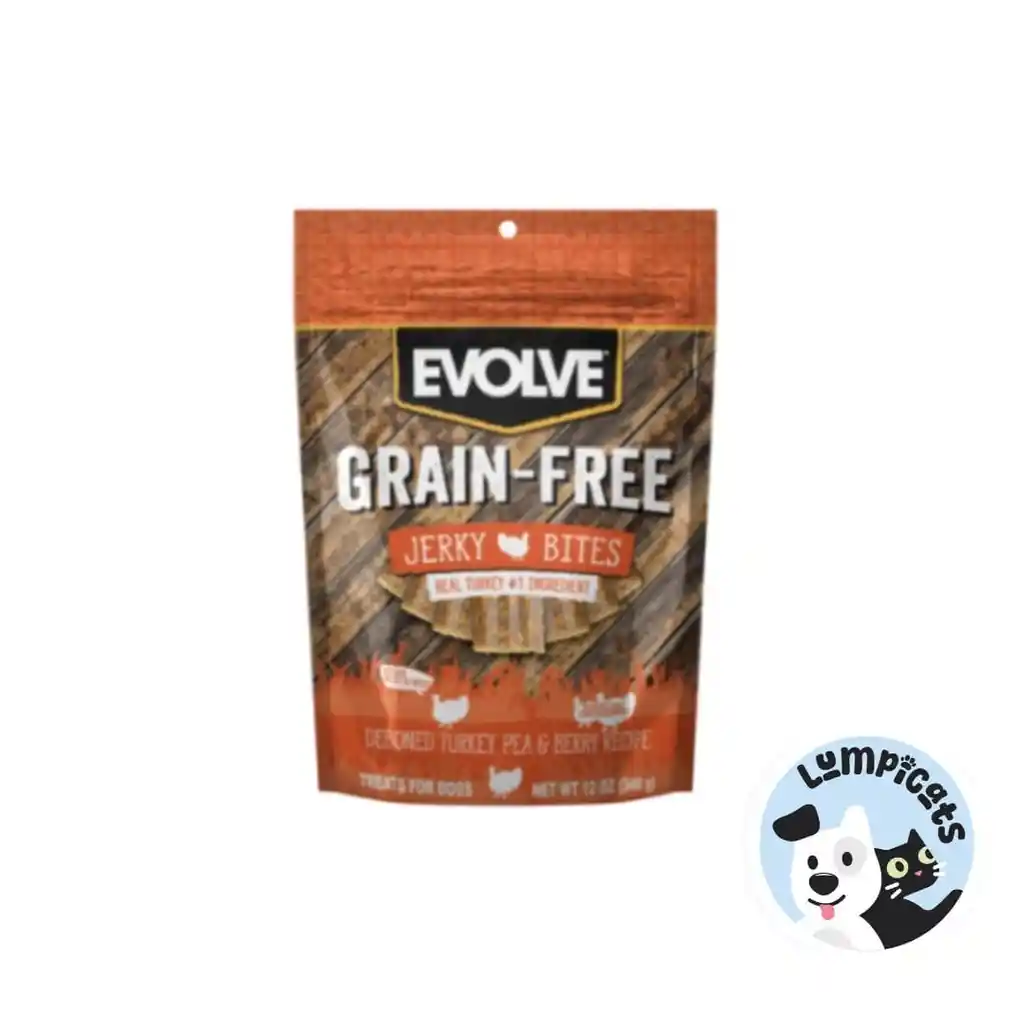 Evolve Dog Snack Grain Free Jerky Turkey- Pavo 12 Oz -340 Gr