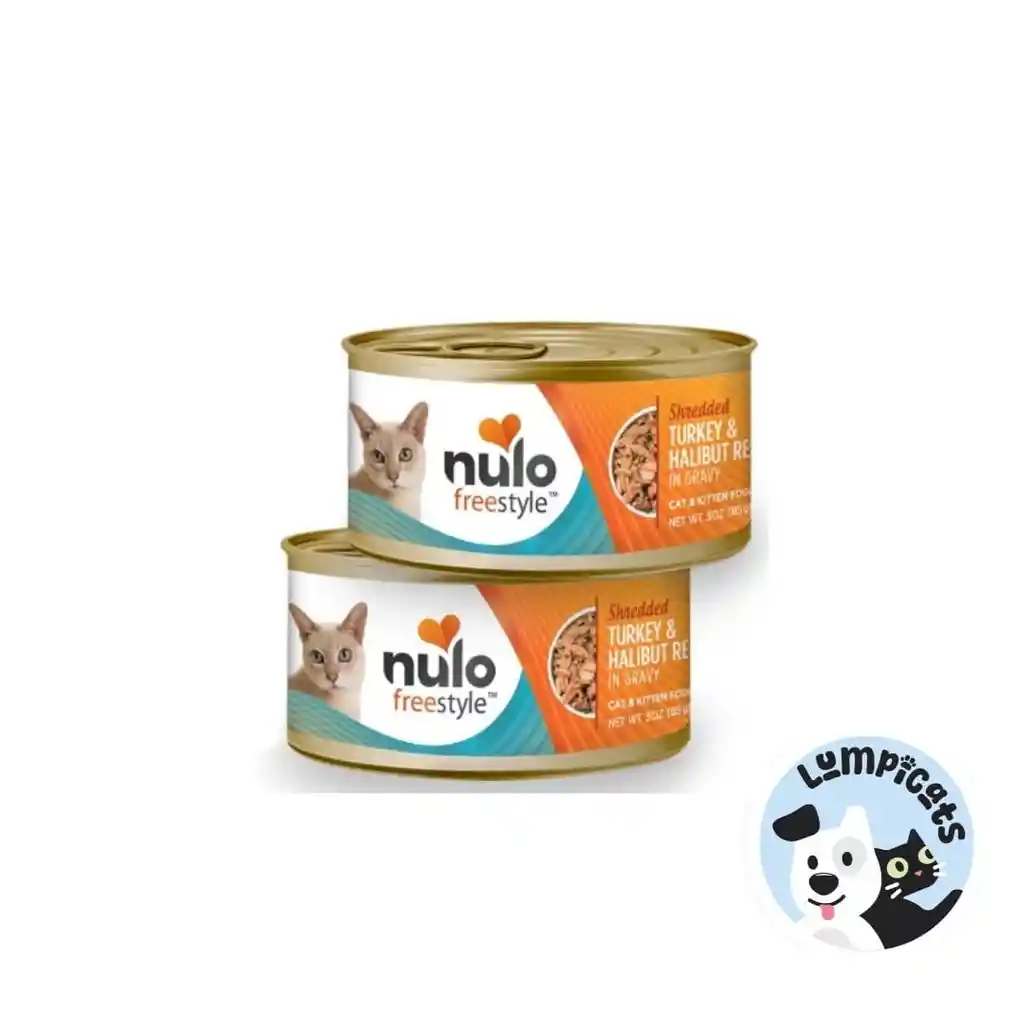 Nulo Cat Fs Grain Free Shredded- Tirillas Turkey Halibut Lata 3 Oz - 85 Gr